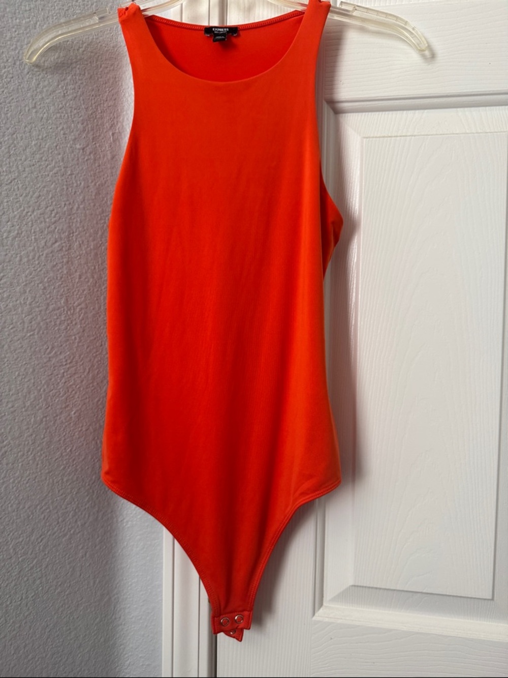 Express Bright Orange Sleeveless One-Piece Bodysuit